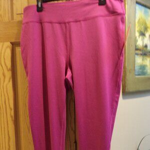 TEK GEAR LEGGINGS~DryTek~Solid w/ Sheer at Edge of Legs~Pink Fuchsia-Size:1X-NEW